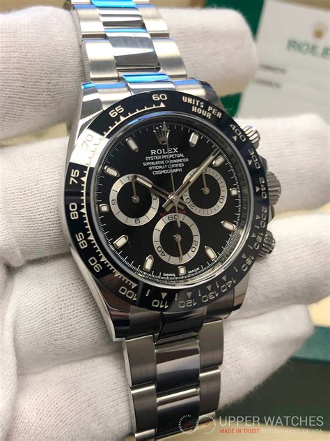 rolex daytona stainless steel buy|rolex daytona steel black.